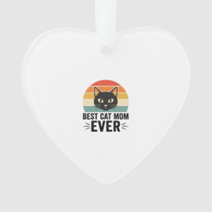 Best Cat Mum Ever Retro Cat Face Vintage Design_1 Ornament