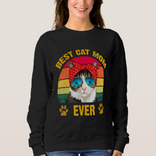 Best Cat Mum Ever Retro Vintage Best Cat Mum Mothe Sweatshirt
