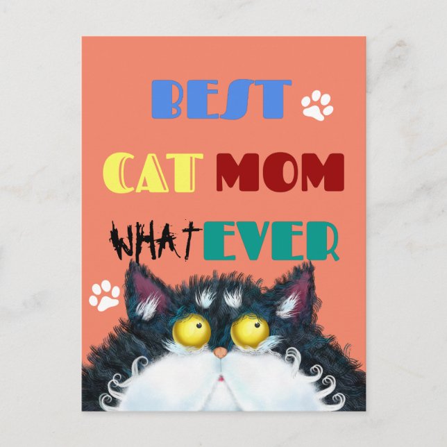 Best Cat Mum Ever | Silly Cat Lovers Funny Postcard (Front)