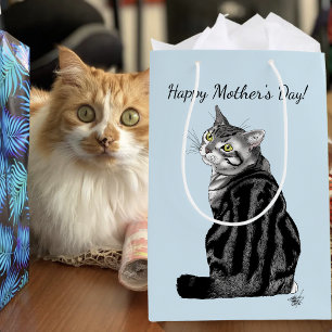 Best Cat Mum Ever Silver Tabby Mother's Day Medium Gift Bag