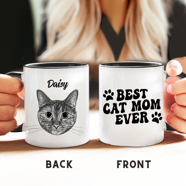 Best Cat Mum Ever Tabby Cat Personalised Mug (Creator Uploaded)