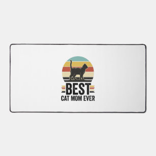 Best Cat Mum Ever Vintage Black Cat Retro Design_1 Desk Mat