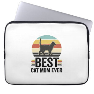 Best Cat Mum Ever Vintage Black Cat Retro Design_1 Laptop Sleeve
