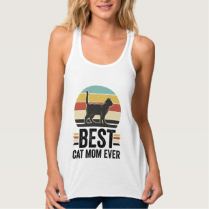 Best Cat Mum Ever Vintage Black Cat Retro Design_1 Singlet