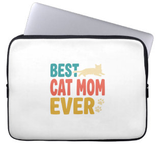 Best Cat Mum Ever Vintage Cat Lover Design_1 Laptop Sleeve