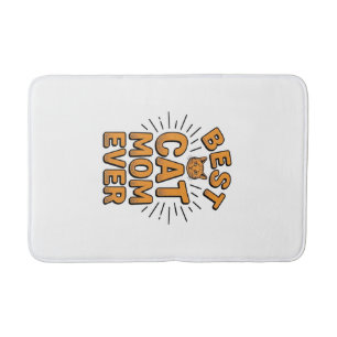 Best Cat Mum Ever Vintage Engraving Design_1 Bath Mat