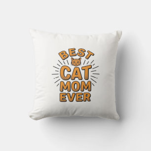 Best Cat Mum Ever Vintage Engraving Design_1 Cushion