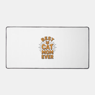 Best Cat Mum Ever Vintage Engraving Design_1 Desk Mat