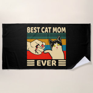 Best Cat Mum Ever Women Vintage Bump Fit Beach Towel