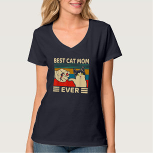 Best Cat Mum Ever Women Vintage Bump Fit Mothers D T-Shirt