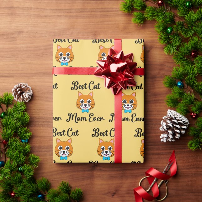 Best Cat Mum Ever Wrapping Paper (Holiday Gift)