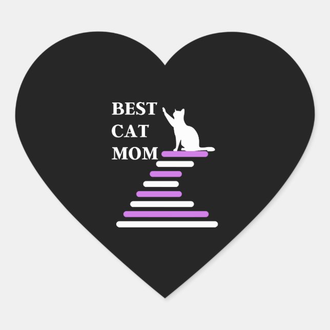 Best Cat Mum    Heart Sticker (Front)