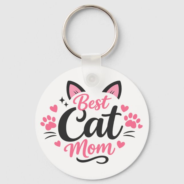 Best Cat Mum Key Ring (Front)
