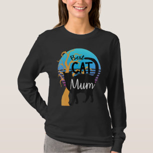 Best Cat Mum Mums Halloween Black Cat T-Shirt