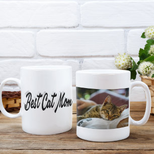 Best Cat Mum Photo Black text Coffee Mug