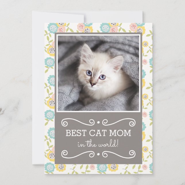 Best Cat Mum Photo Mother's Day Card (Front)