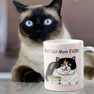 Best Cat Mum Spoiled Calico Mother’s Day Pink Coffee Mug