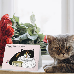 Best Cat Mum Spoiled Calico Mother’s Day Pink Holiday Card