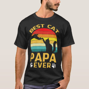 Best Cat PAPA Ever Retro Vintage T-Shirt