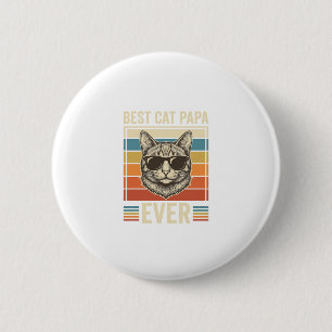 Best Cat Papa Ever Vintage Cat Shirt Design_1 6 Cm Round Badge
