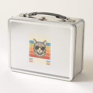 Best Cat Papa Ever Vintage Cat Shirt Design_1 Metal Lunch Box