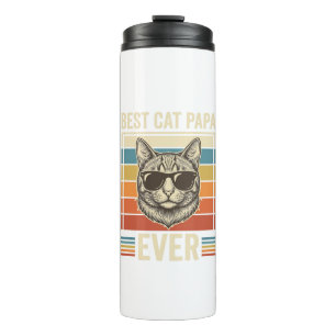 Best Cat Papa Ever Vintage Cat Shirt Design_1 Thermal Tumbler