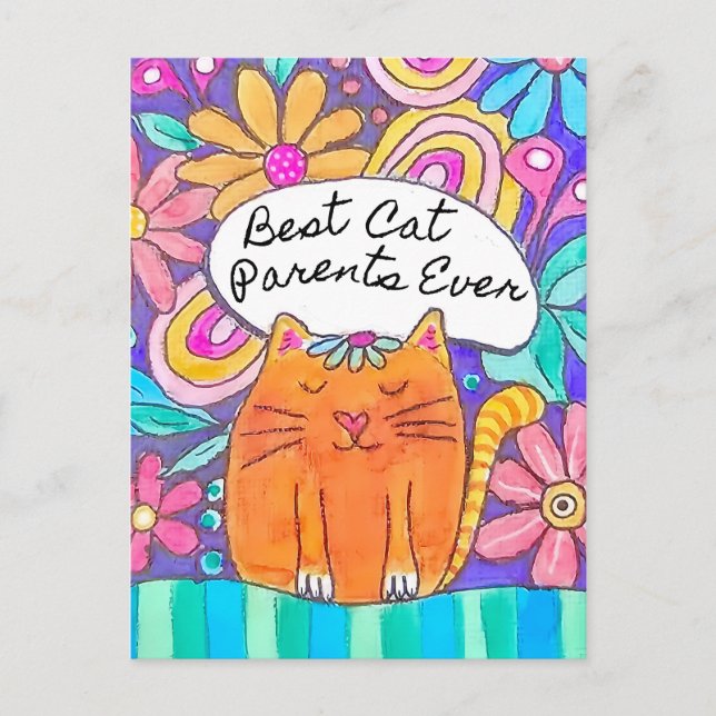 Best Cat Parents Ever Cat Lover Gift Postcard (Front)