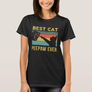 Best Cat Peepaw Ever Vintage Cats Happy Father's D T-Shirt