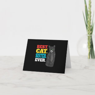 Best Cat Sister Ever Cute Kitty Cat Lovers Card