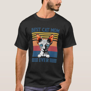 Best Cat Sphynx Mum Ever  Retro Vintage Cat Mum T-Shirt
