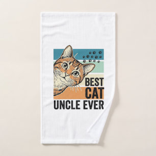 Best Cat Uncle Ever Vintage Cat Lover Design_1 Hand Towel