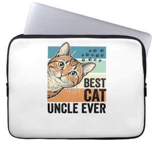 Best Cat Uncle Ever Vintage Cat Lover Design_1 Laptop Sleeve