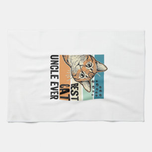 Best Cat Uncle Ever Vintage Cat Lover Design_1 Tea Towel