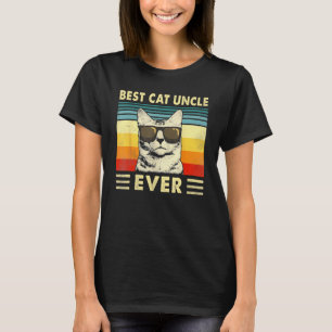 Best Cat Uncle Ever Vintage Retro Cat Dad Father T-Shirt