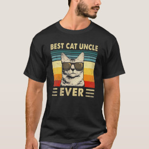 Best Cat Uncle Ever Vintage Retro Cat Dad Father T-Shirt