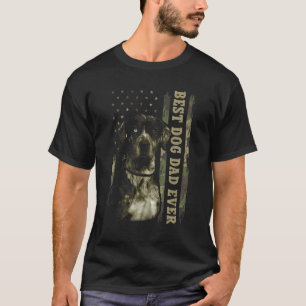 Best Catahoula Dad Ever  Camo American Flag Dog Da T-Shirt