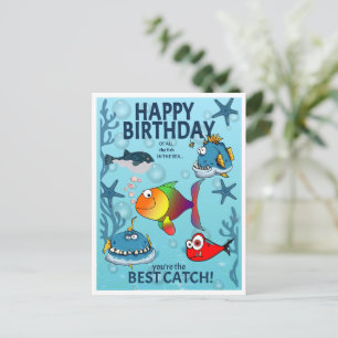 best catch birthday holiday postcard