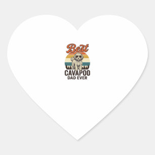 Best Cavapoo Dad Ever Vintage Dog Shirt Design_1 Heart Sticker