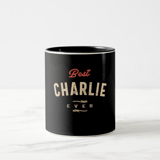 Best Charlie Ever Funny Name Charlie  Two-Tone Coffee Mug (Center)