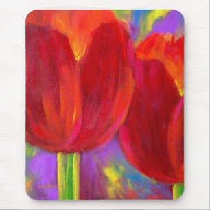 Best Cheap Floral Mouse Pad Of Red Tulip Painting