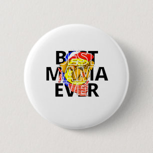 Best Cheeky Pug Mum Ever in the world 6 Cm Round Badge