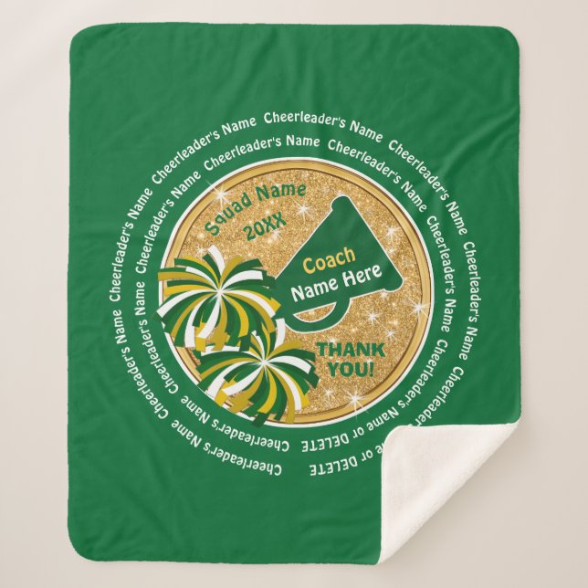 Best Cheer Coach Gifts, ALL Cheerleader's Names Sherpa Blanket (Front)