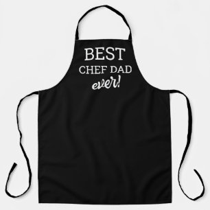 BEST Chef Dad Ever Black white customisable Apron