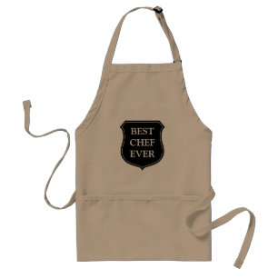 Best chef ever BBQ apron for men Beige