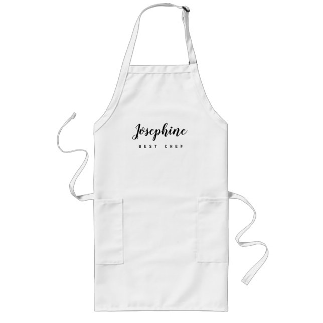 Best Chef Script Name Simple personalized Long Apron (Front)