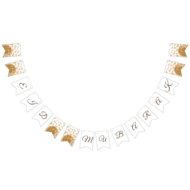 best chic golden  elegant happy eid mubarak bunting  (All)