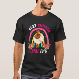 Best Chicken Auntie Ever Cute Chicken Bow Tie Moth T-Shirt