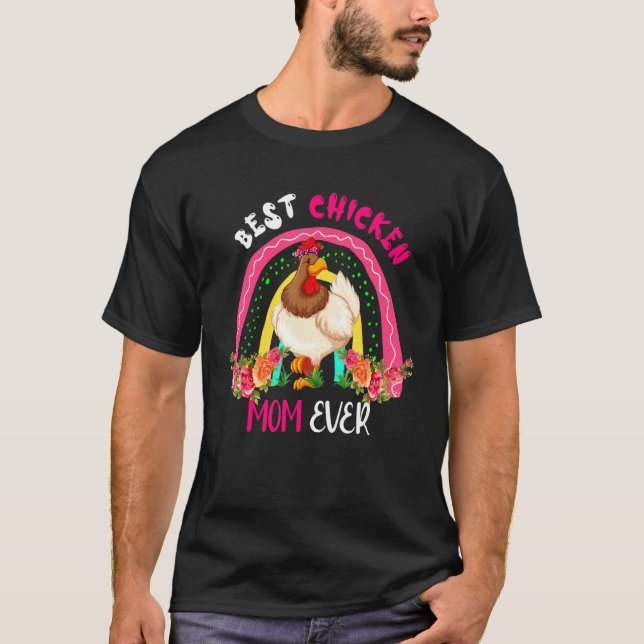Best Chicken Mom Ever Cute Chicken Bow Tie Mother' T-Shirt (Front)