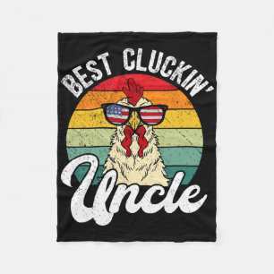 Best Chicken Uncle Chicken Owner Chicken Farmer  Fleece Blanket