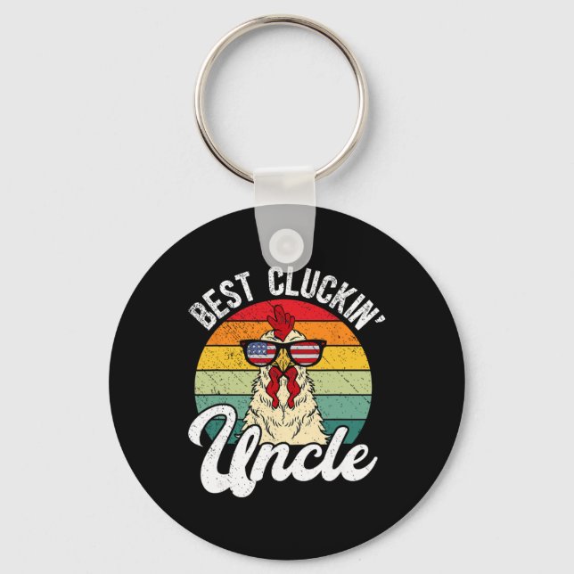 Best Chicken Uncle Chicken Owner Chicken Farmer  Key Ring (Front)